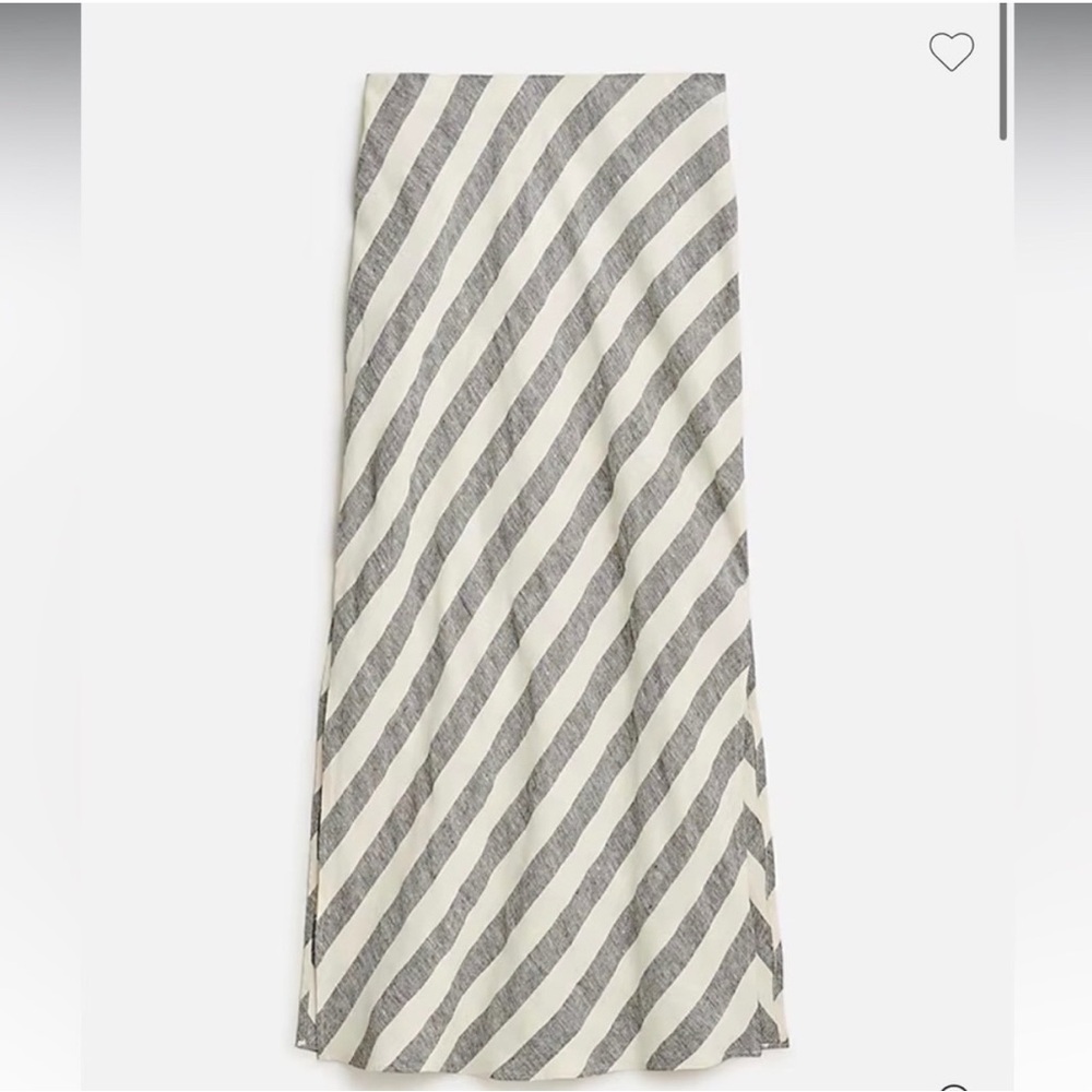 JCrew Gwyneth slip skirt in striped linen size small